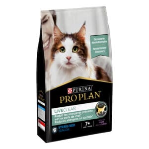 2,8kg PURINA PRO PLAN LiveClear Gesteriliseerd Adult 7+ Kalkoen kattenvoer tegen kattenhaarallergieën