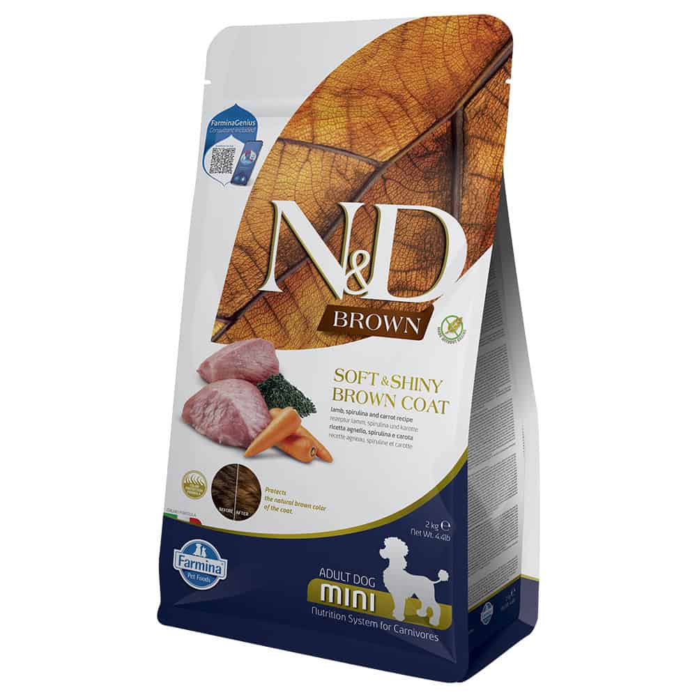 2kg N&D Dog Brown Adult Mini lam, wortel en spirulina droog hondenvoer