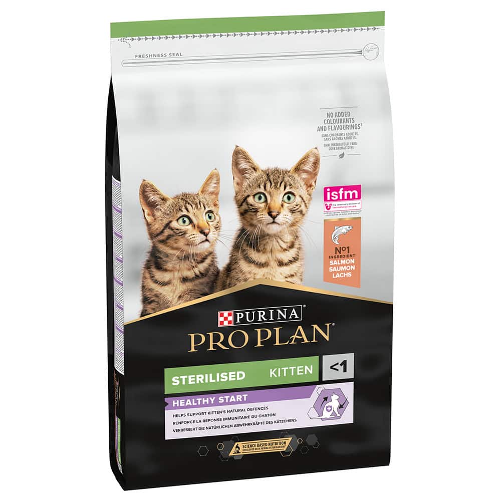 Pro Plan Purina Sterilised Kitten Rijk aan Zalm Droog Kattenvoer – 10 kg