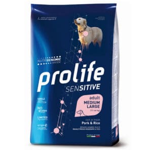 2x10kg Varkensvlees & Rijst Sensitive Prolife droogvoer voor honden