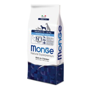 2x12kg Puppy Junior Medium Monge Superpremium hondenvoer