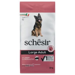 2x 12kg Schesir Dog Large Adult met ham droogvoer voor honden