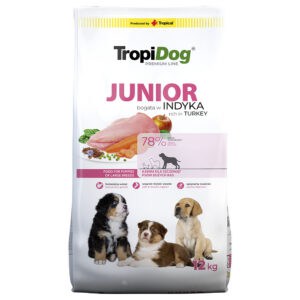 2x12kg Tropidog Premium Junior Large Kalkoen & Rijst droogvoer voor honden