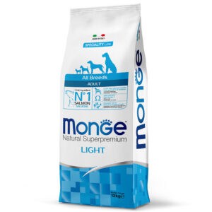 2x12kg Zalm met Rijst Alle rassen Light Monge Natural Superpremium honden