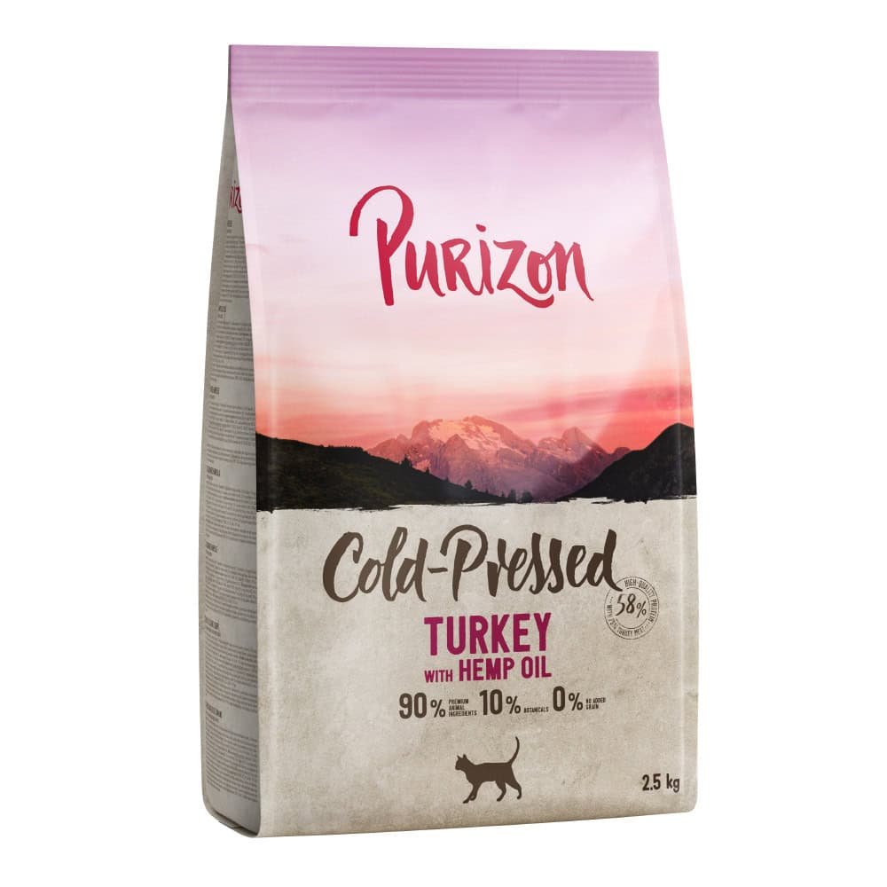 2×2,5g Coldpressed Kalkoen met Hennepolie Purizon Kattenvoer