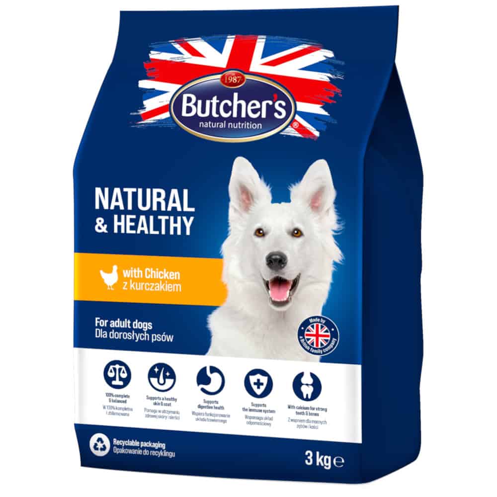 Butcher’s Natural & Healthy met kip hondenvoer droog – 3 kg