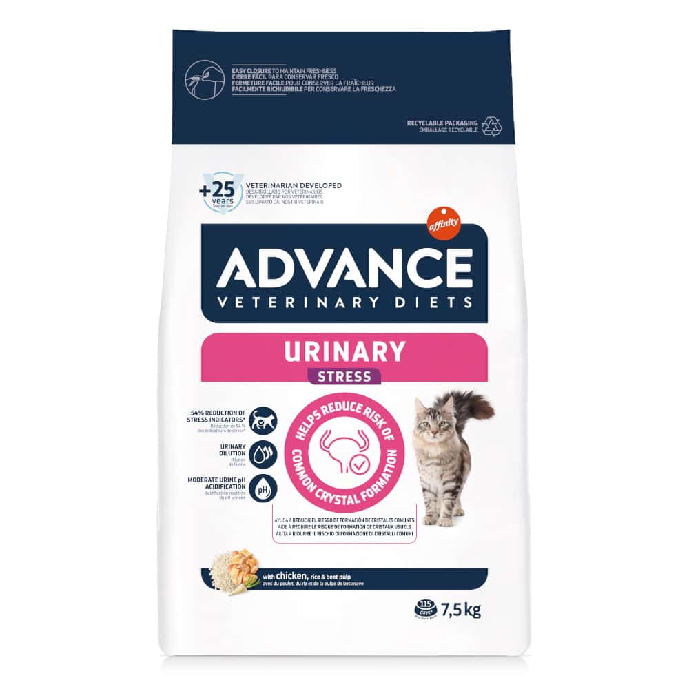 2×7,5kg Veterinary Diets Urinary Stress Affinity Advance Veterinary Diets Kattenvoer