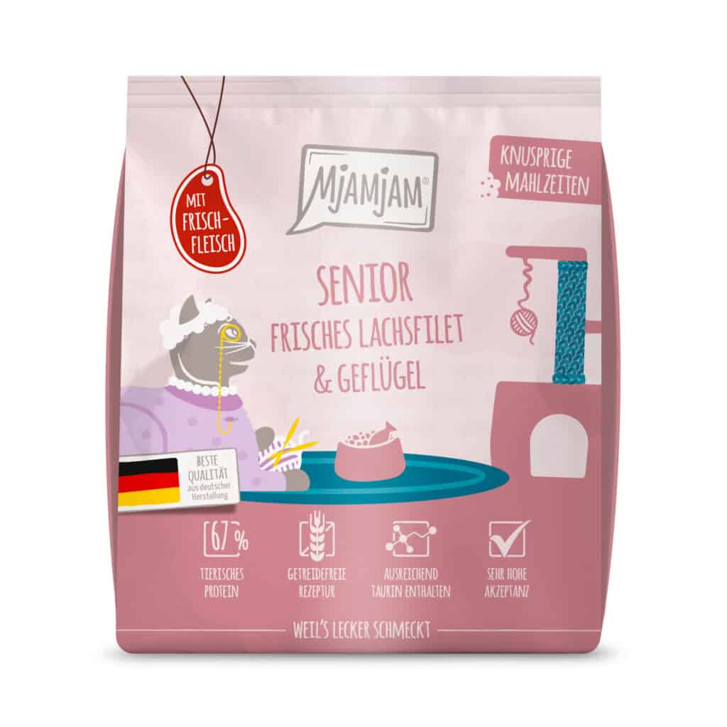 300 g MjAMjAM Knapperige Maaltijden Senior Zalm & Gevogelte Kattenvoer droog