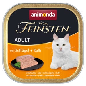 32x100g Adult met Gevogelte & Kalf animonda Vom Feinsten Kattenvoer
