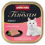 32x100g Adult met Kalkoenharten animonda Vom Feinsten Kattenvoer