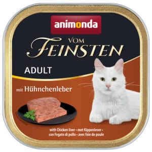 32x100g Adult met Kippenlever animonda Vom Feinsten Kattenvoer