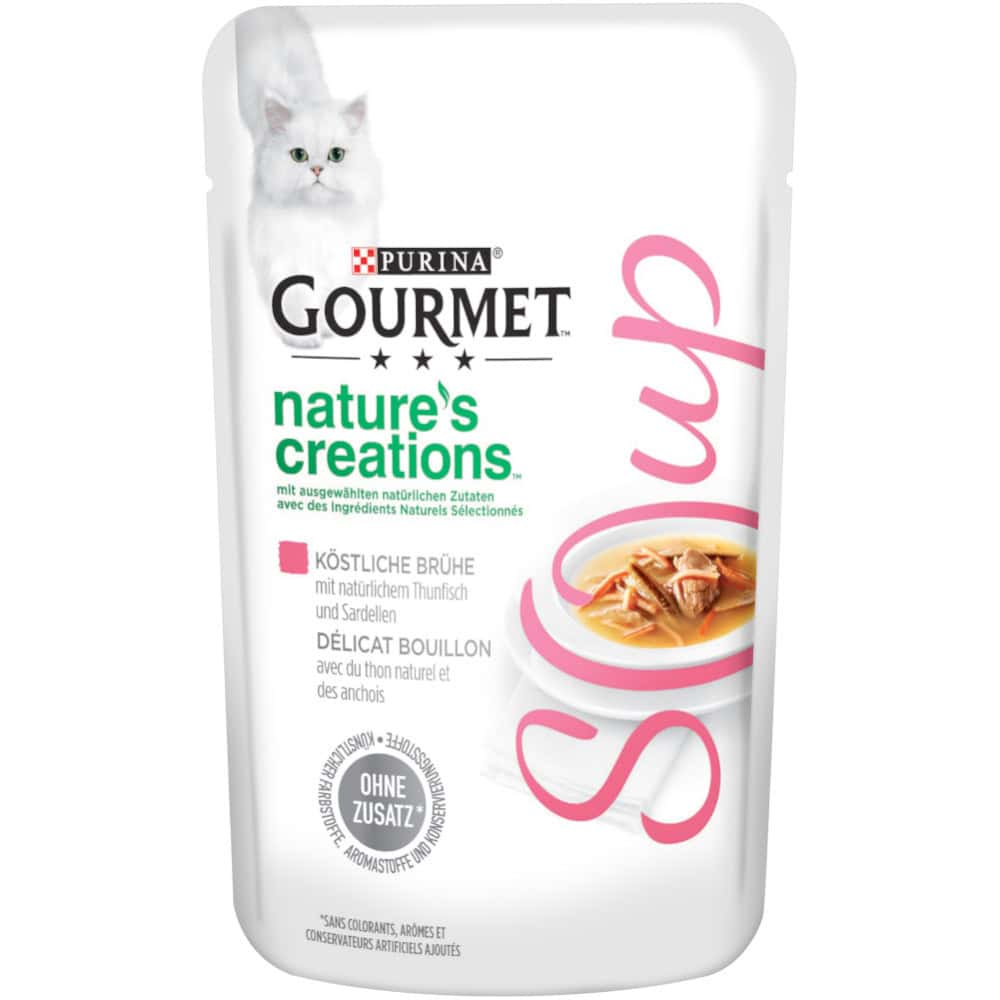 32x40g Soup Tonijn & Ansjovis Gourmet Kattenvoer