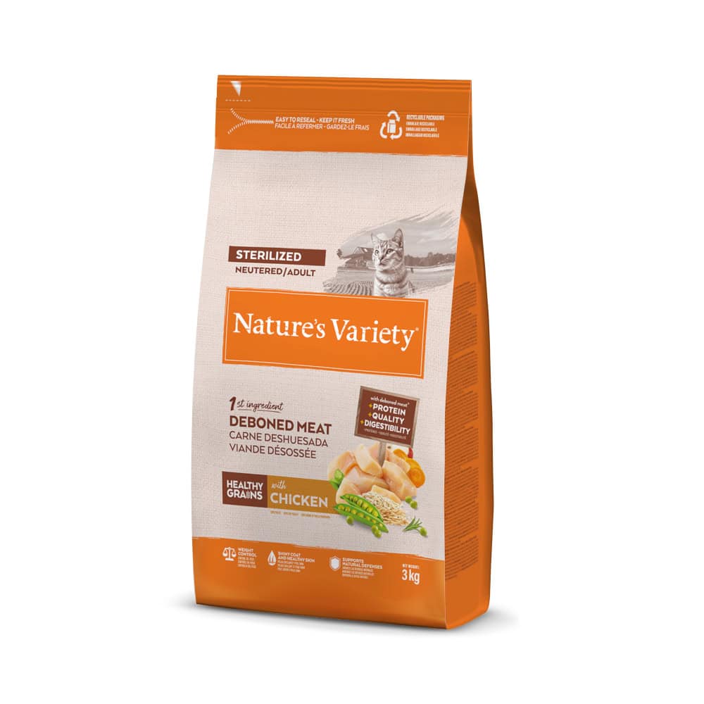3kg Nature’s Variety Healthy Grains Gesteriliseerd Kippenvoer droog