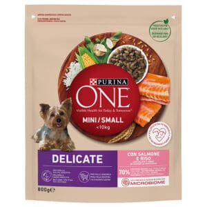 Purina ONE Mini Delicate Zalm & Rijst Hondenvoer Droog – 800 g