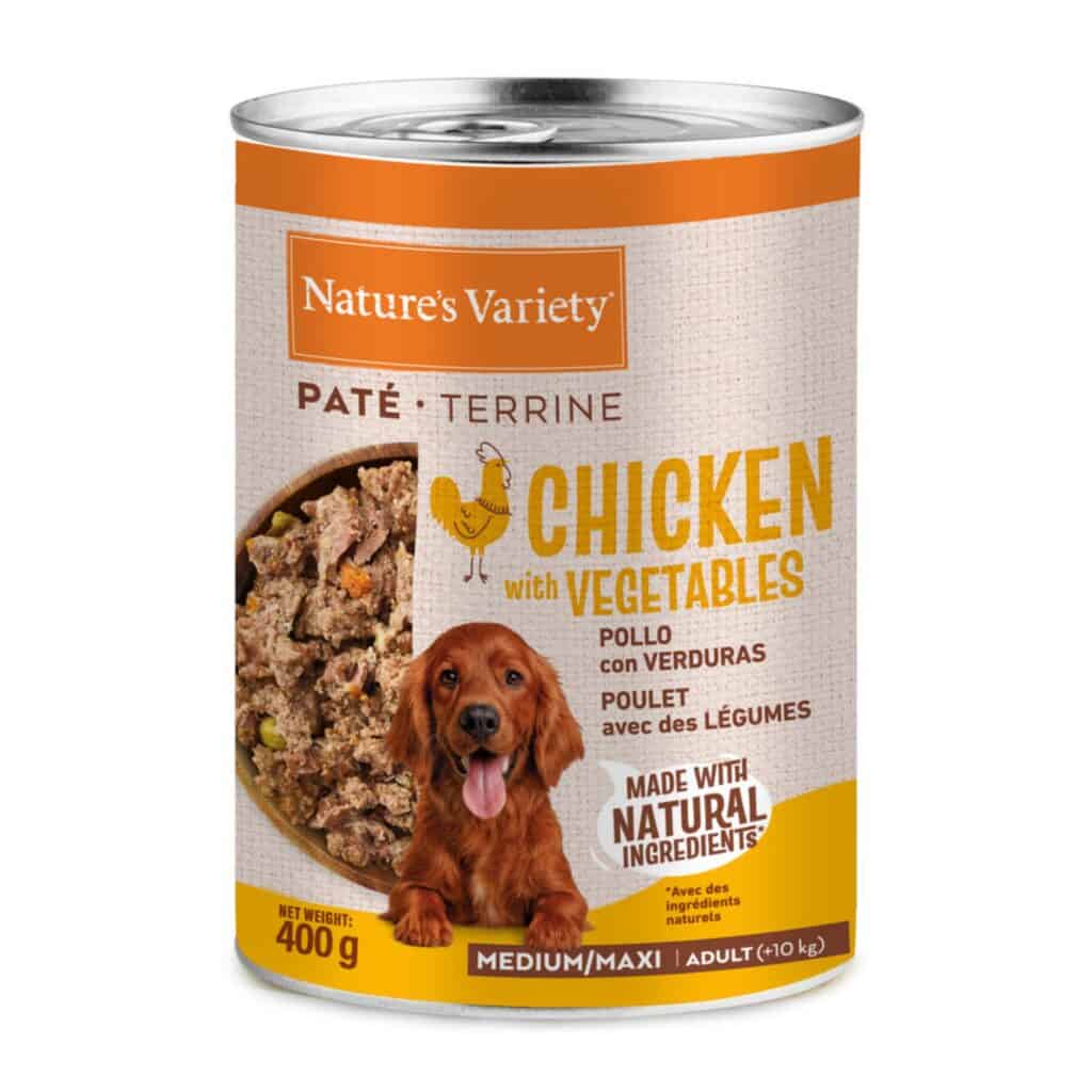 Nature’s Variety Paté Medium/Maxi Adult Kip natvoer voor honden – 6 x 400 g