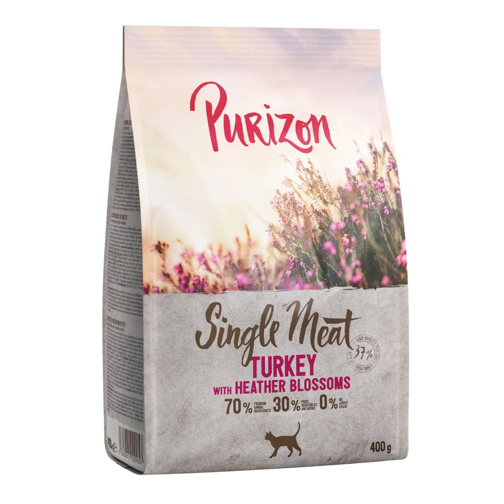 400 g Single Meat Kalkoen met Heidebloesem Purizon Katten Droogvoer