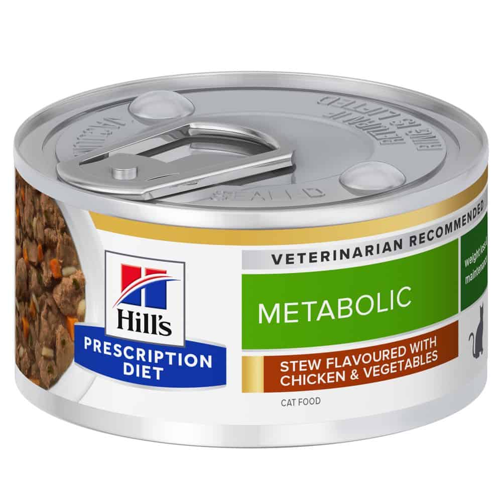 48x 82g Hill’s Prescription Diet Katten Metabolic Care met Kip Stew nat kattenvoer