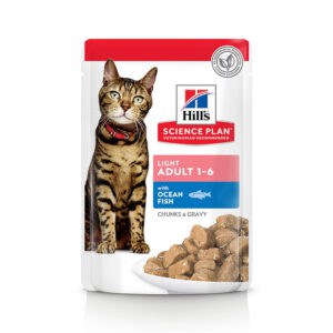 48x85g Feline Adult Zeevis maaltijdzakjes Hill's Science Plan Kattenvoer