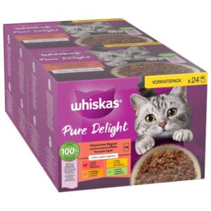 48x85g Klassieke Ragout in Gelei Pure Delight Whiskas Kattenvoer