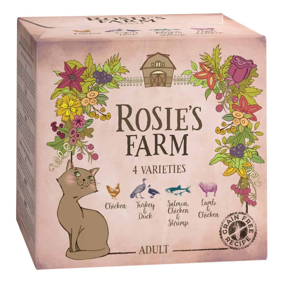 Rosie’s Farm Proefpakket Adult (4 Soorten) Kattenvoer – 4 x 100 g