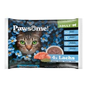 4x85g Pawsome Adult Cat met zalm natvoer voor katten
