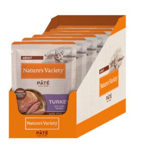 2 x 12 x 70 g / 2 x 22 x 85 g of 2 x 28 x 70 g Nature's Variety natvoer voor katten! - Pâté No Grain Adult met Kalkoen (2 x 12 x 70 g)
