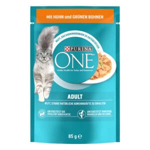 52x85g Adult Kip & Sperziebonen Purina ONE Kattenvoer