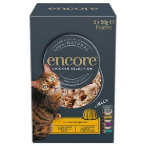 5x50g Kip Selectie Jelly Pouch Mix Encore Kattenvoer