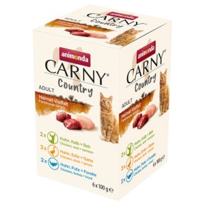 Animonda Carny Country Adult Thuis Variatie (3 Smaken) Kattenvoer – 6 x 100 g