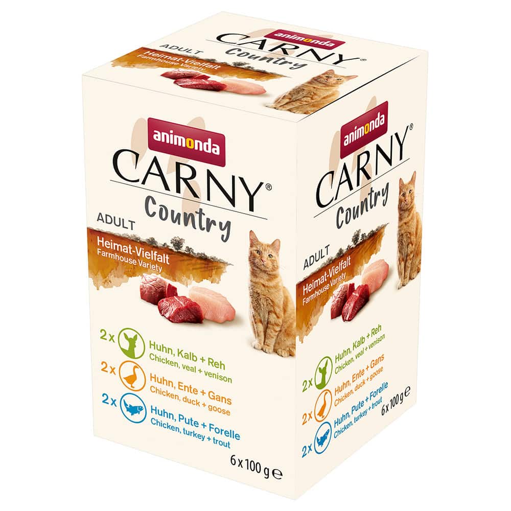 Animonda Carny Country Adult Thuis Variatie (3 Smaken) Kattenvoer – 6 x 100 g