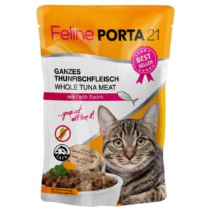 6x100g Feline Maaltijdzakjes Tonijn met Surimi Porta 21 Kattenvoer