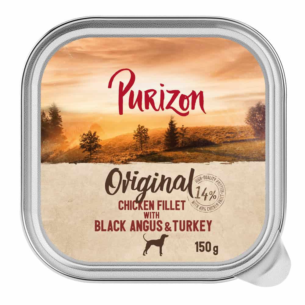 Purizon Kipfilet met Black Angus rundvlees & Kalkoen nat hondenvoer – 6 x 150 g