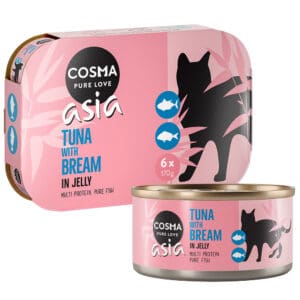 6x170g Thai / Asia in Gelei Tonijn met Brasem Cosma Kattenvoer