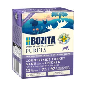 6x370g Bozita Purely Paté Puppy & Junior Kalkoen natvoer voor honden