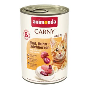 Animonda Carny Adult Rund, Kip & Eendenhart Kattenvoer – 12 x 400 g