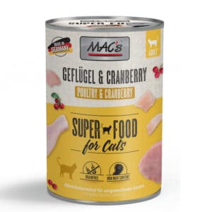 6x400g Gevogelte, en Cranberry MAC's Kattenvoer