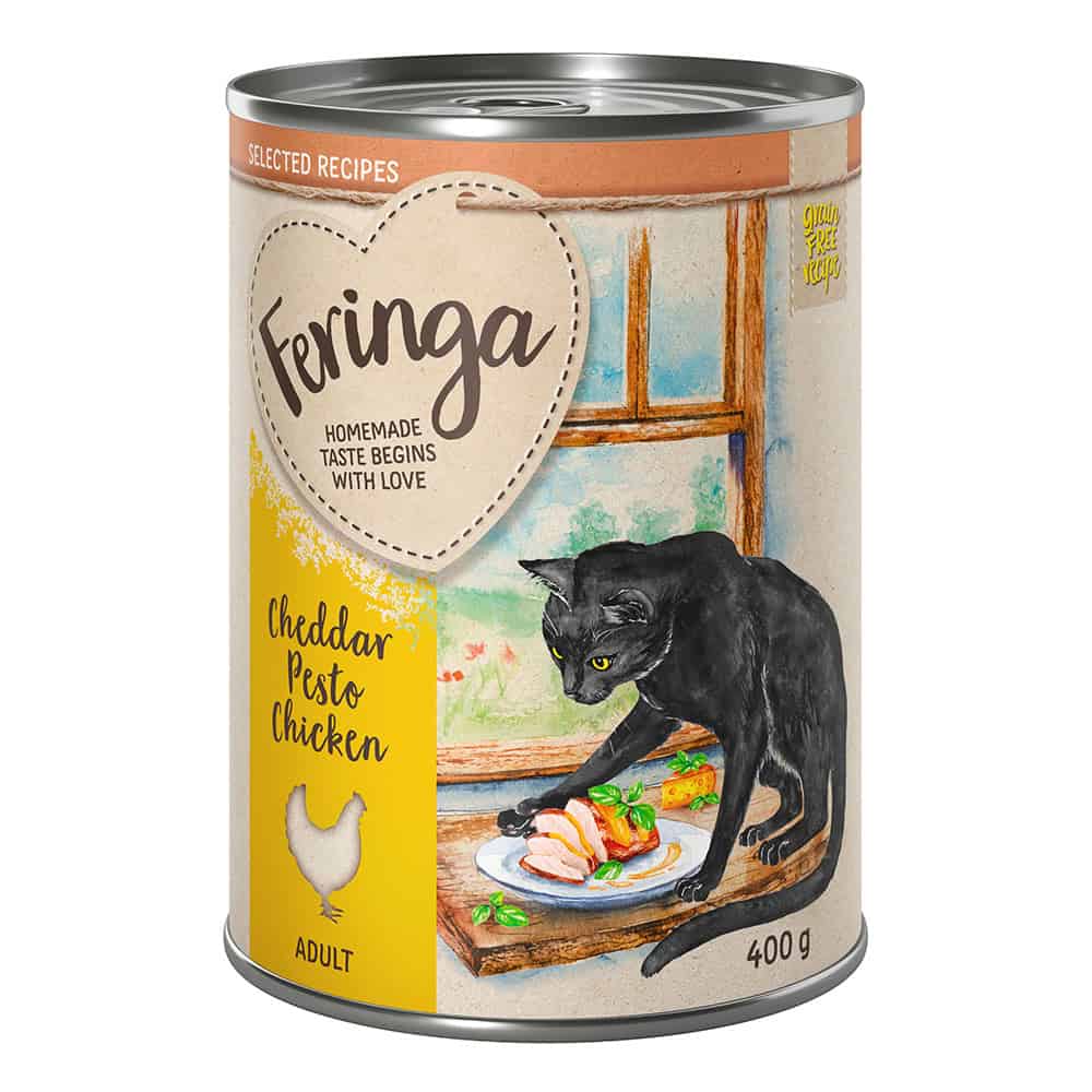 Feringa Kip met Cheddarpesto Selected Recipes Katten Natvoer – 24 x 400 g