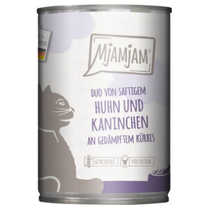 6x400g MjAMjAM Duo Sappige Kip & Konijn op Gestoomde Pompoen Natte Kattenvoer