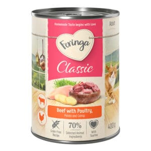 6x400g Rund/Gevogelte Classic Meat Menu Feringa Kattenvoer