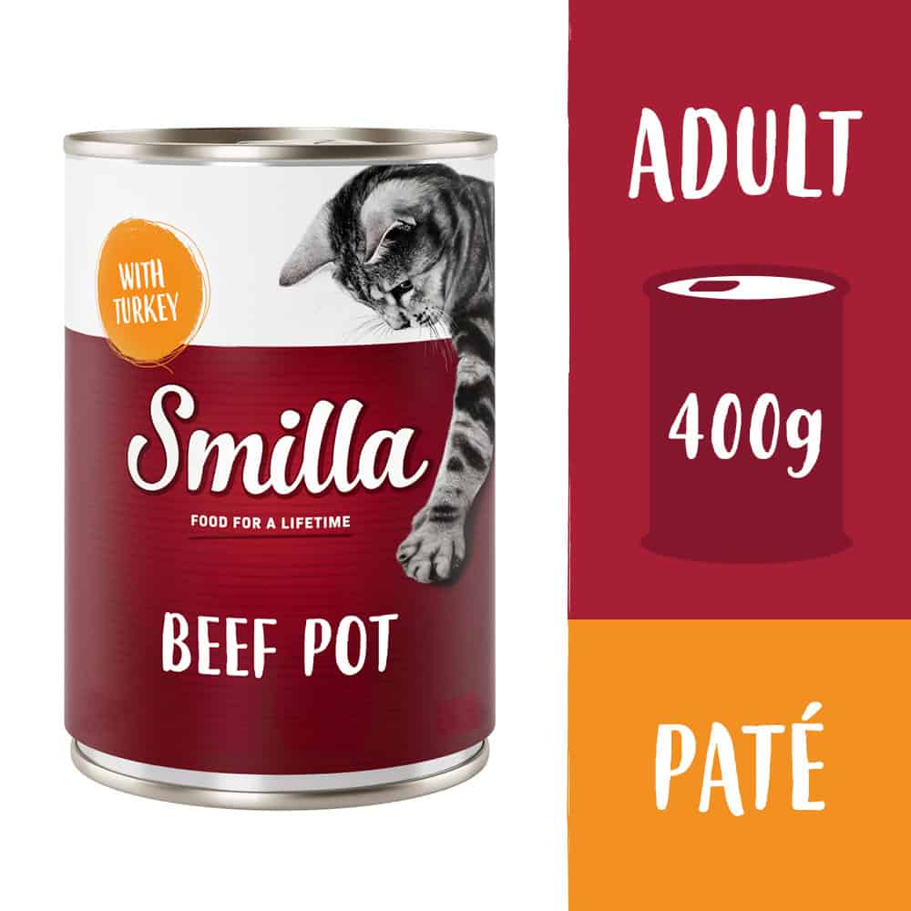 6x400g Rundvleesstukjes met Kalkoen Smilla Kattenvoer