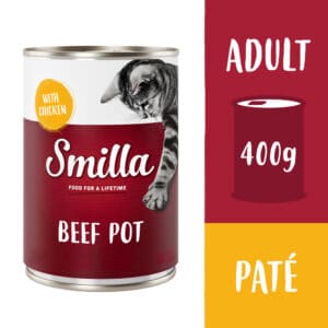6x400g Rundvleesstukjes met Kip Smilla Kattenvoer