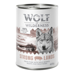 6x400g Strong Lands Varken Wolf of Wilderness Hondenvoer