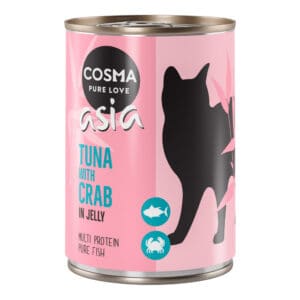 6x400g Tonijn met Krab Thai/Asia in Gelei Cosma Kattenvoer