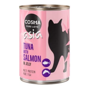 6x400g Tonijn met Zalm Thai/Asia in Gelei Cosma Kattenvoer