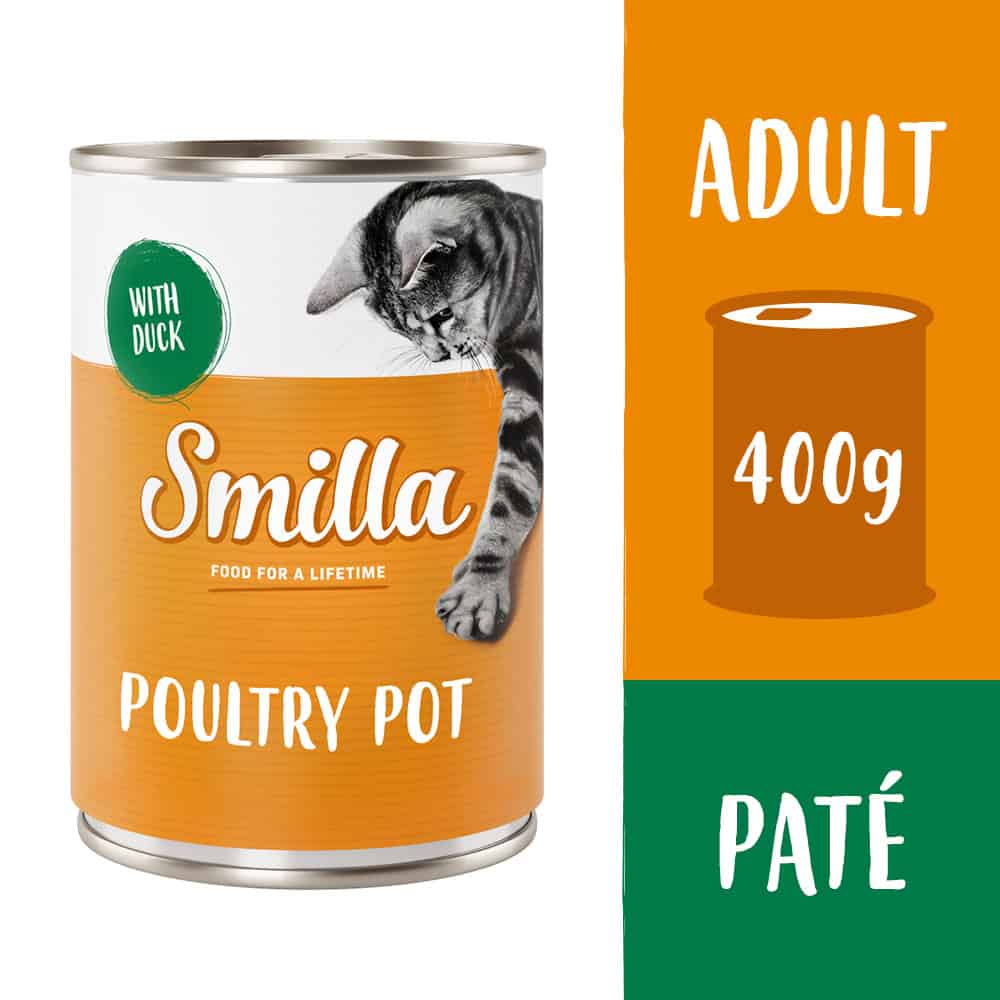 Smilla Verjaardagseditie Gevogeltepannetje Zacht gevogelte met eend Kattenvoer – 6 x 400 g