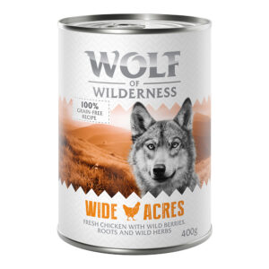6x400g Wide Acres Kip Wolf of Wilderness Hondenvoer
