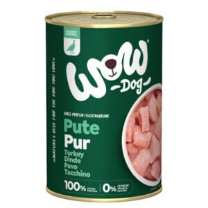 6x 400g WOW Puur Kalkoen Hondenvoer Nat
