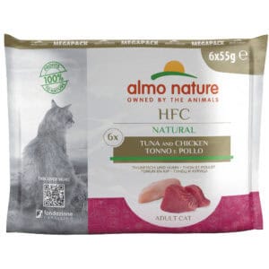 6 x 55 g Almo Nature Classic Tonijn & Kip Pouch Kattenvoer