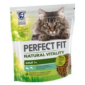6x650gPerfect Fit Natural Vitality Adult 1+ Zalm en Witvis Droogvoer Katten