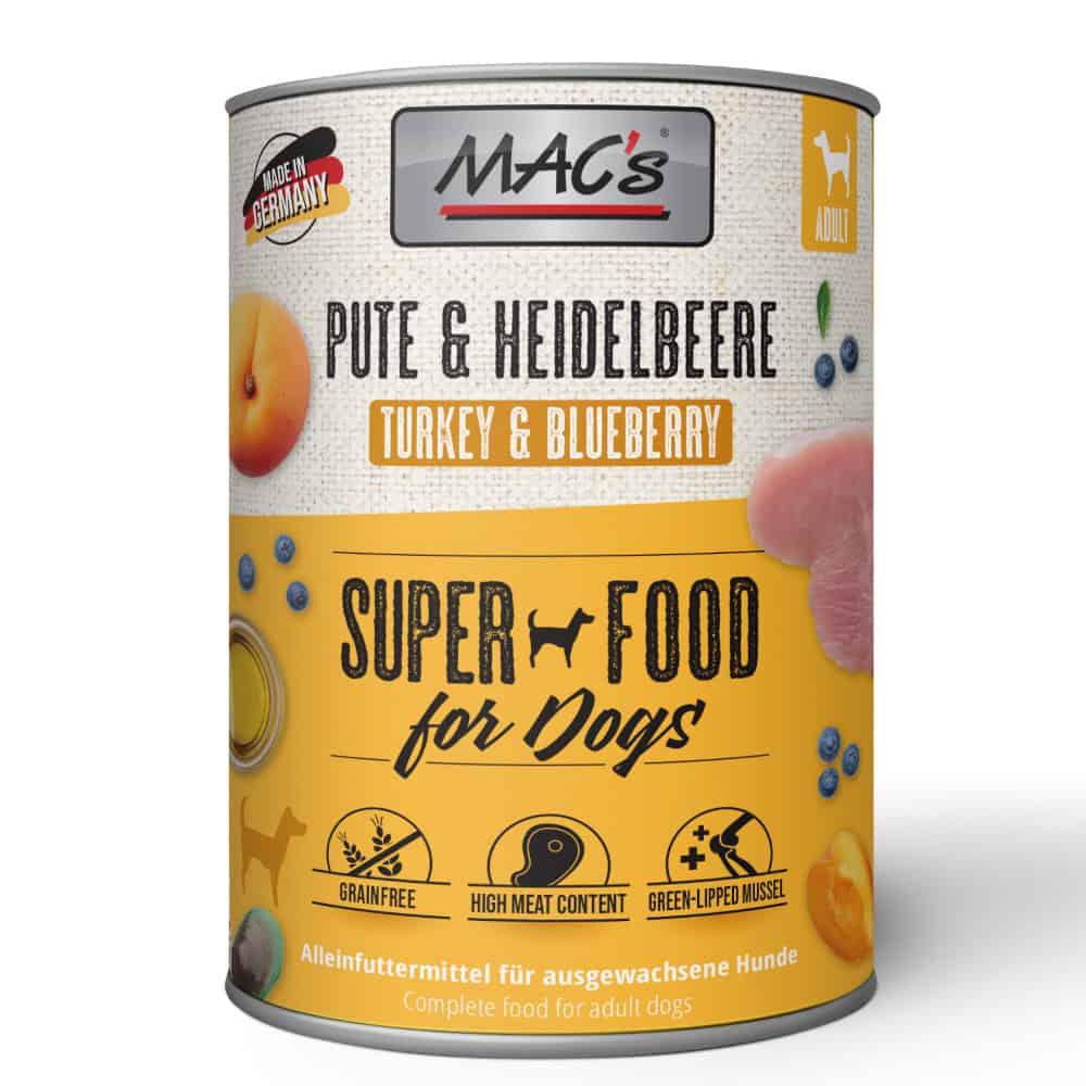 6x800g Adult Kalkoen & Bosbes MAC’s Hondenvoer